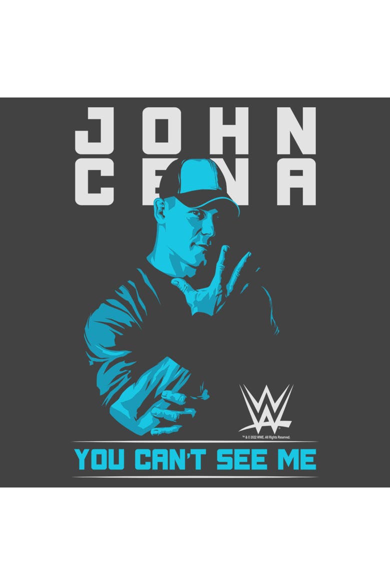 Boy's WWE John Cena You Can't See Me Blue  Graphic T-Shirt, Alternate, color, Charcoal