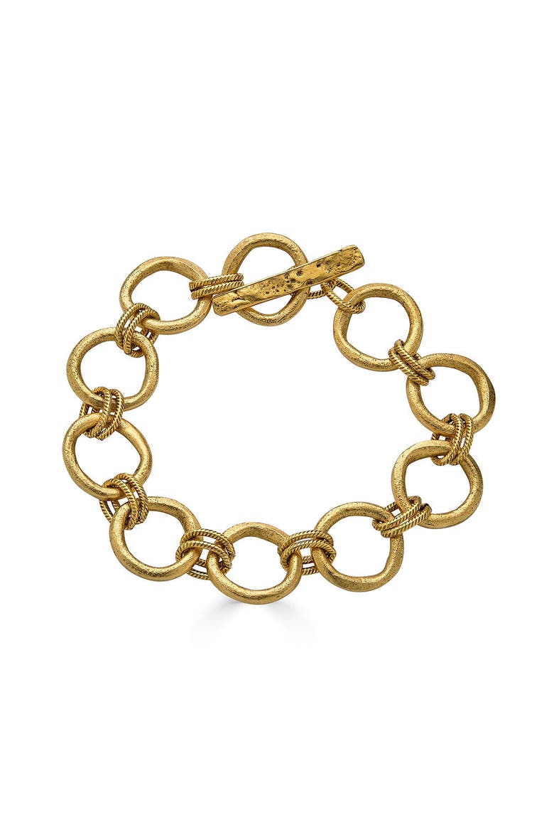 Sculpted Circle Bracelet, Main, color, Gold