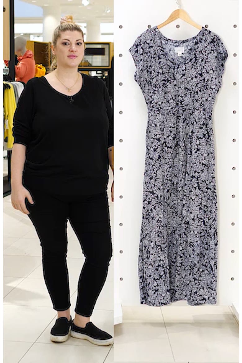 Print Flutter Sleeve Maxi Dress video