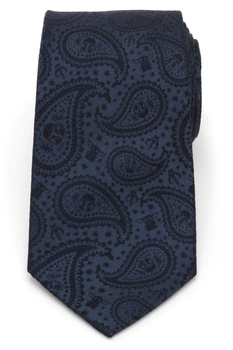 Star Wars™ - The Mandalorian & The Child Paisley Silk Tie, Main, color, NAVY