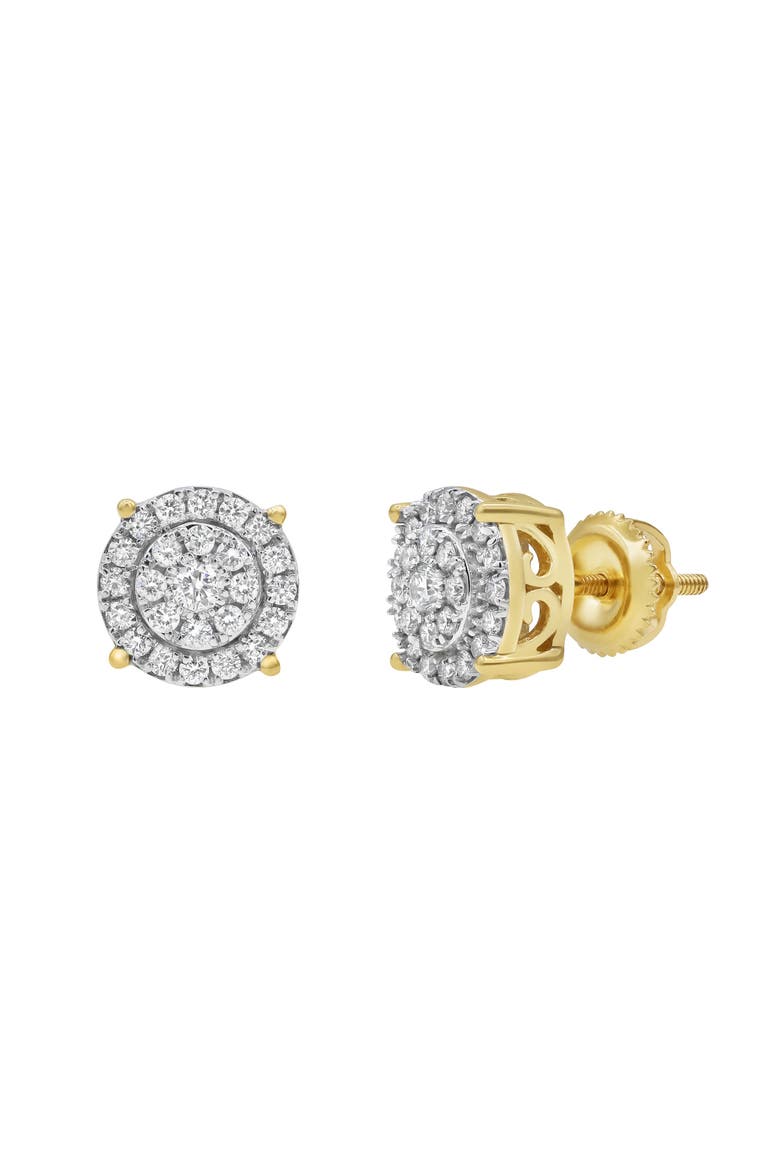 Concentric Circle 14K Yellow Gold Diamond Earrings - 0.5ct., Main, color, 14K Yellow Gold