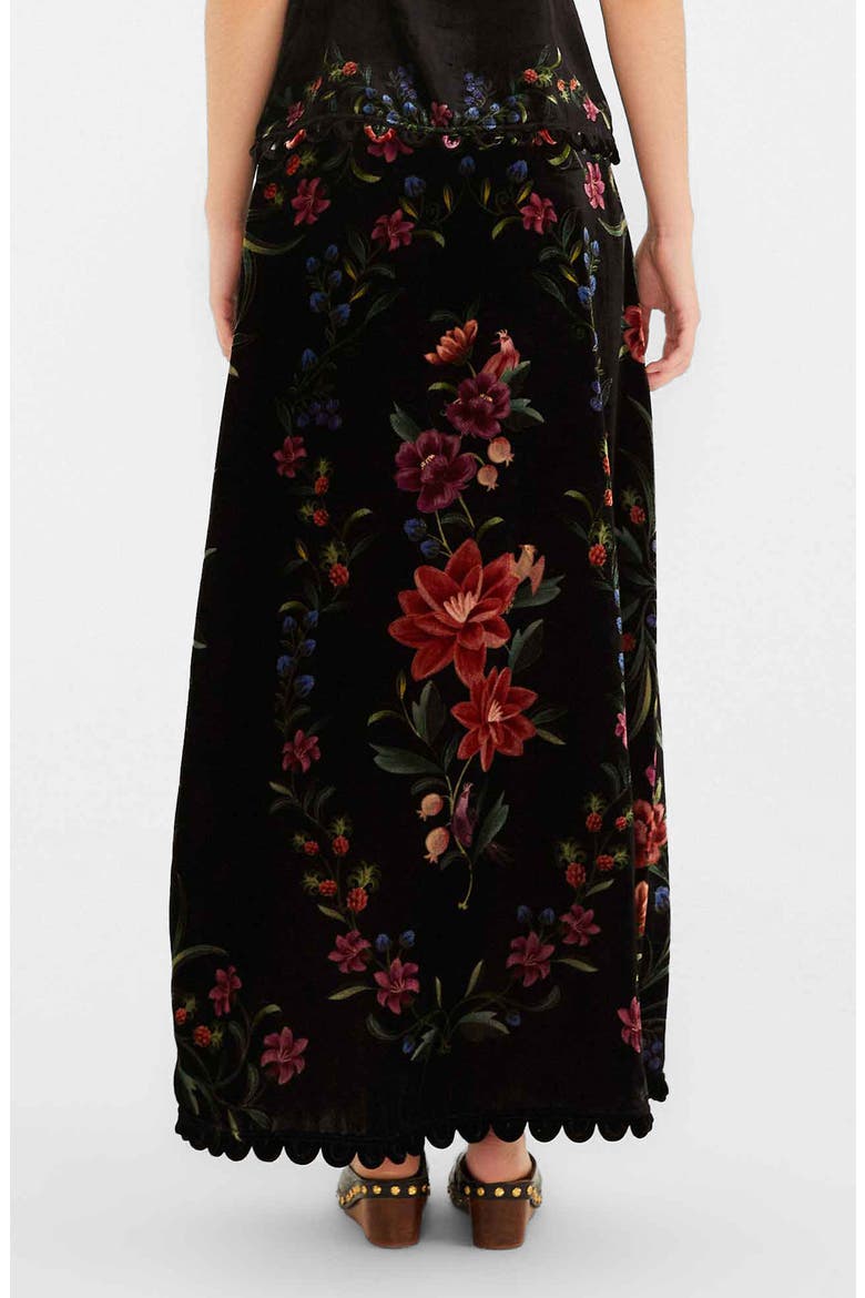 Belle Garden Midi Skirt, Alternate, color, BELLE GARDEN BLACK