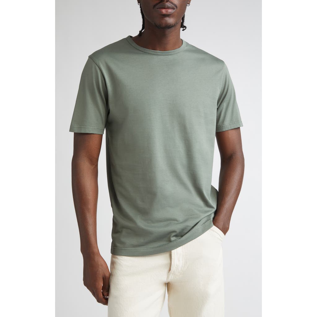 Sunspel Cotton Crewneck T-shirt In Green