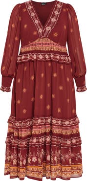 City Chic Cameron Long Sleeve Maxi Dress