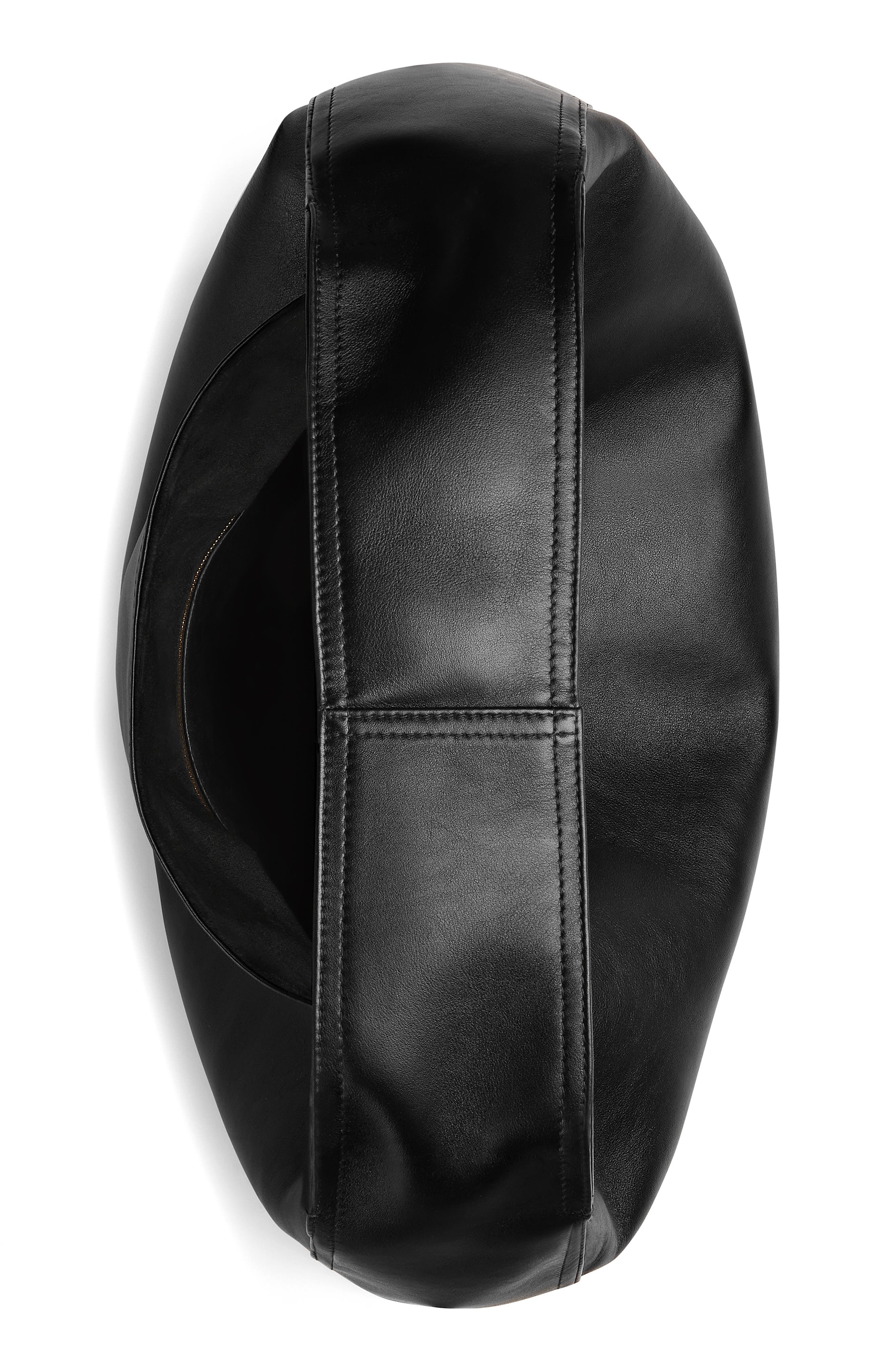 Bottega Veneta Large Hop Leather Hobo Bag, Alternate, color, 1019 Black-M Brass