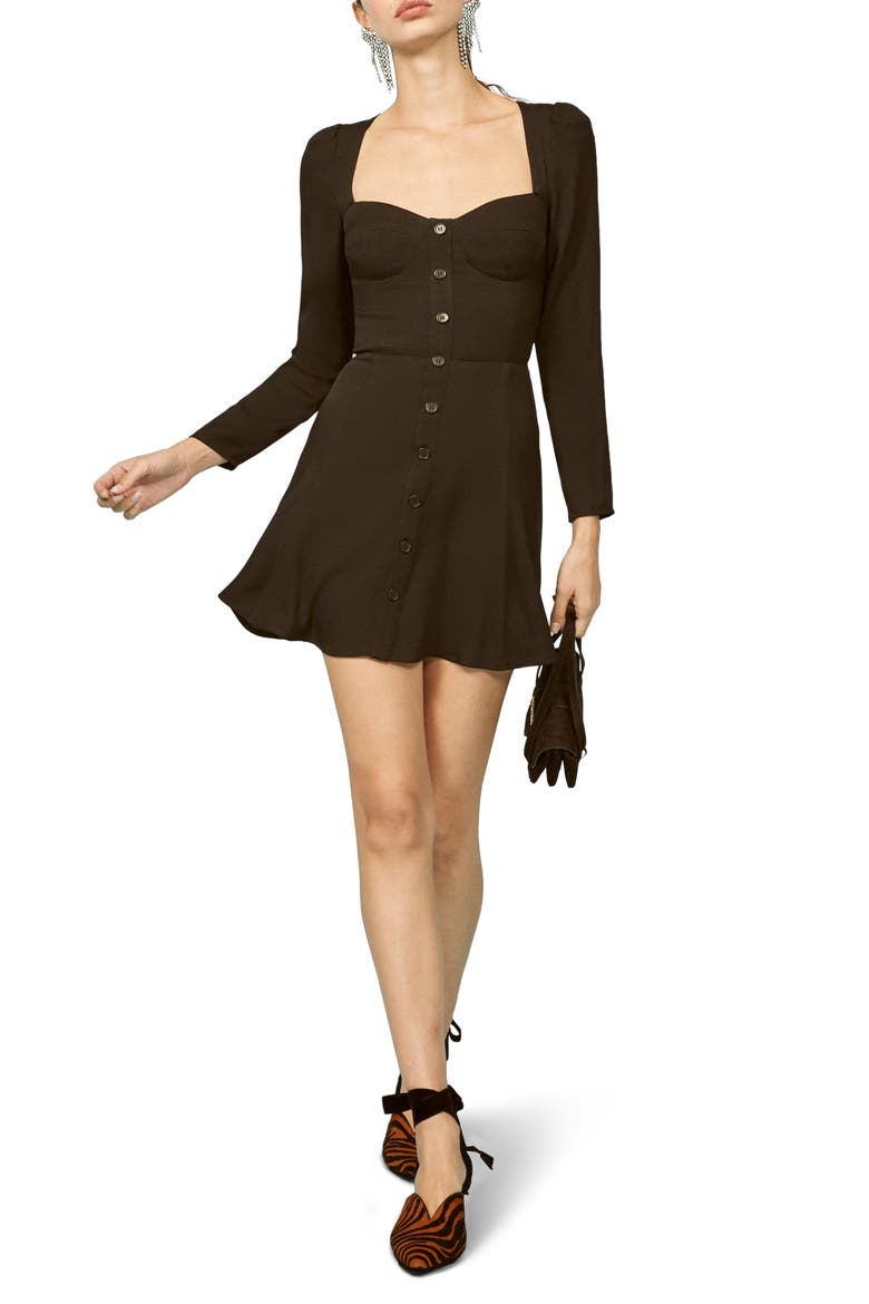 Milla Fit & Flare Minidress, Main, color, BLACK