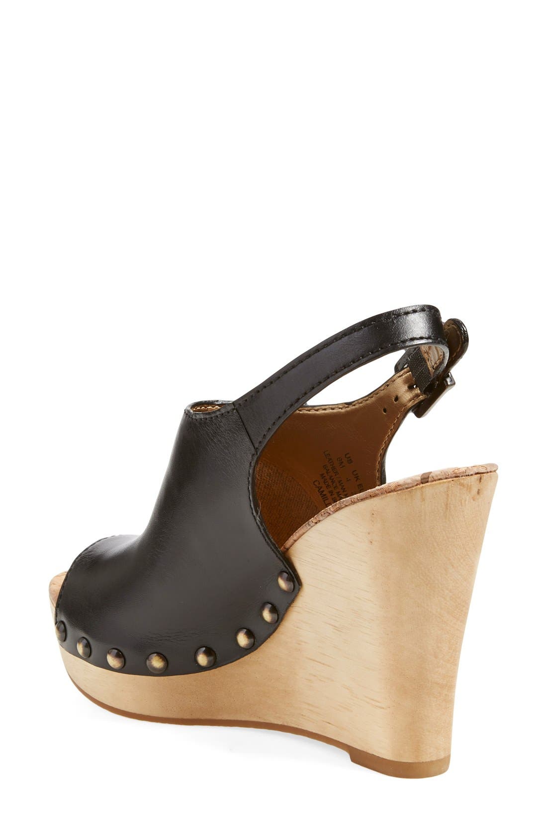 'Camilla' Wedge Sandal, Alternate, color, BLACK