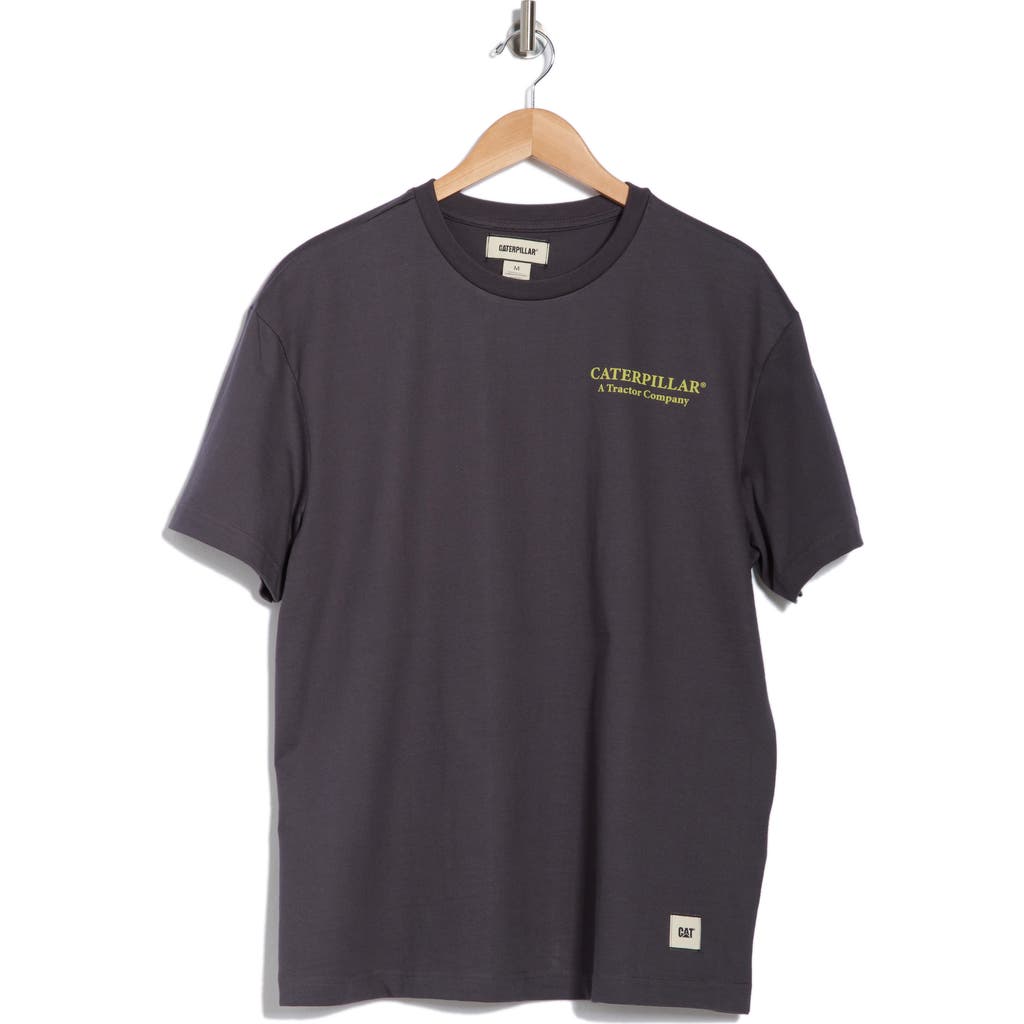 Cat Wwr Cotton Boxy Maintenance Machine Tee In Slate