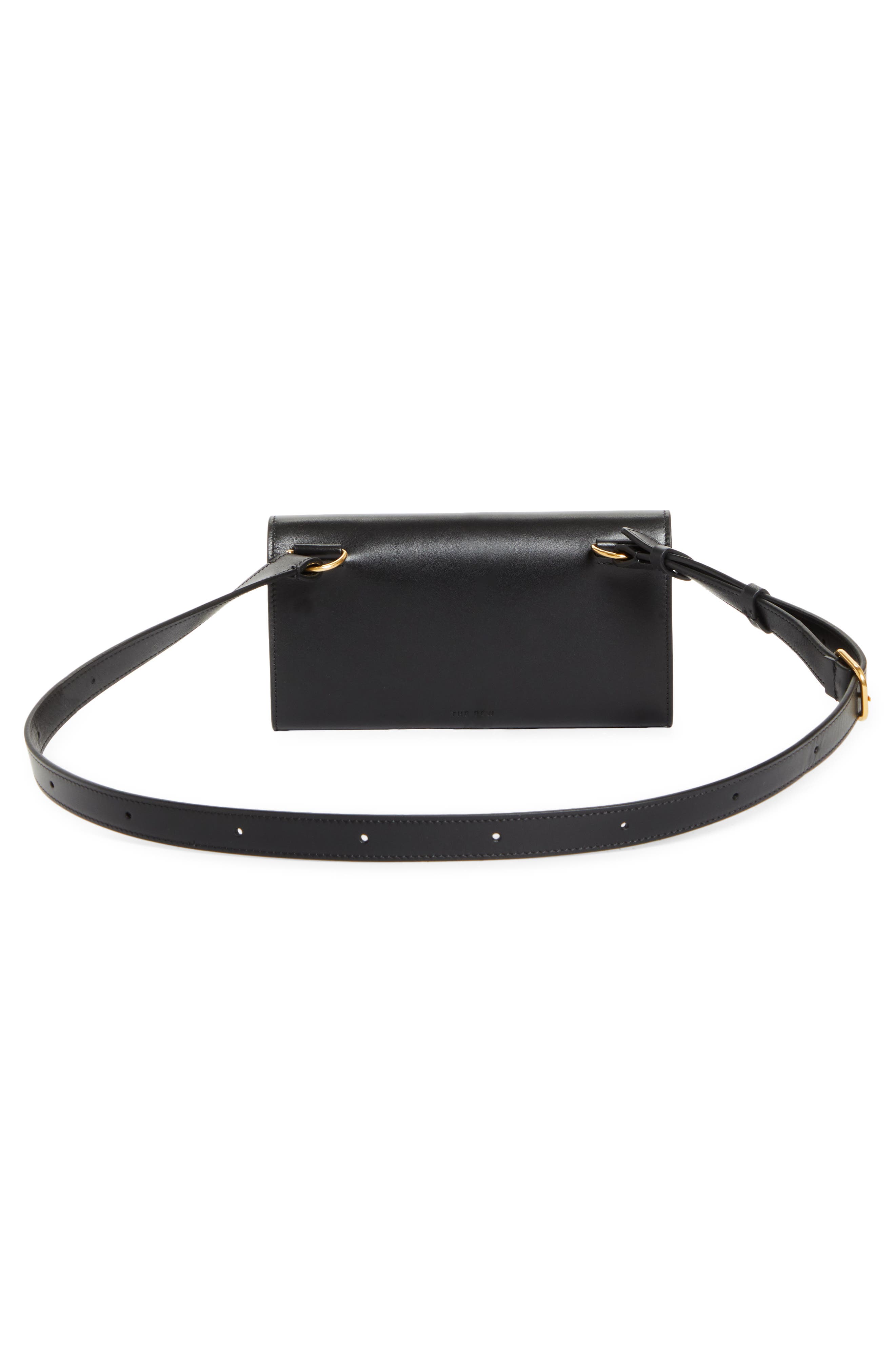 The Row Leather Belt Bag, Alternate, color, Black