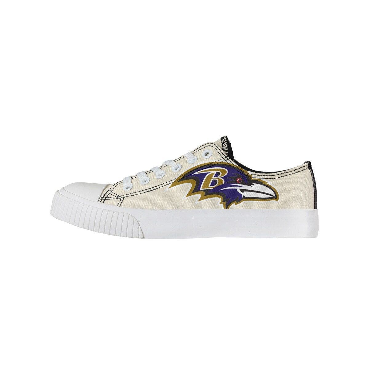 FOCO Women's FOCO Cream Baltimore Ravens Low Top Canvas Shoes, Alternate, color, 