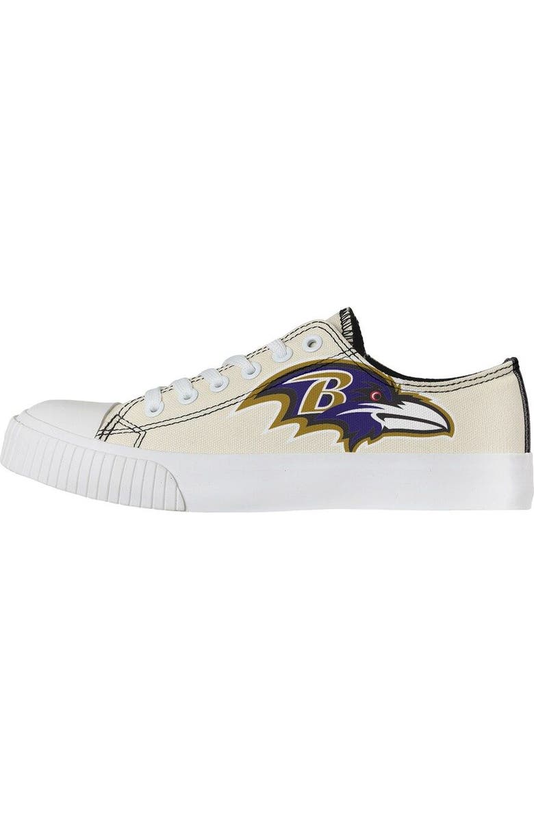 FOCO Women's FOCO Cream Baltimore Ravens Low Top Canvas Shoes, Alternate, color,