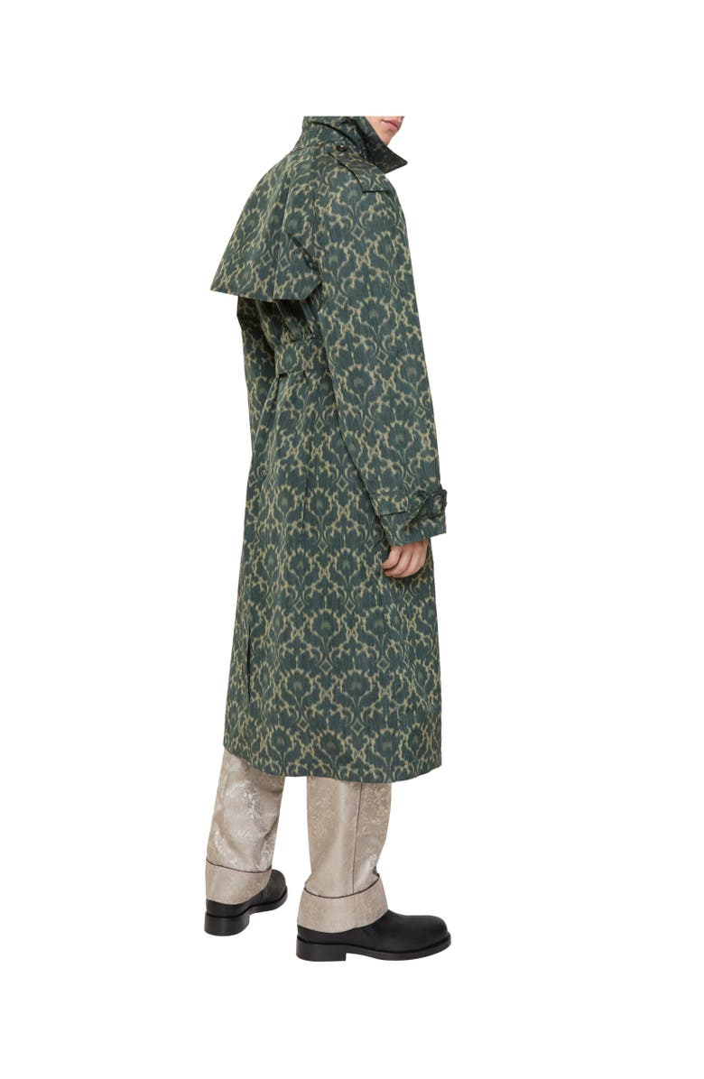 Burberry Long Baroque Viscose Blend Trench Coat, Alternate, color, Vine Green