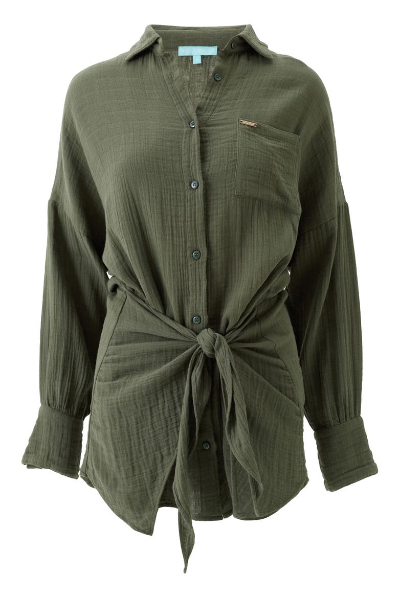 Sara Long Sleeve Cover-Up Dress, Alternate, color, OLIVE