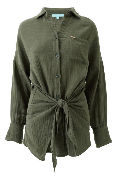 Melissa Odabash Sara Long Sleeve Cover-up Dress In Green