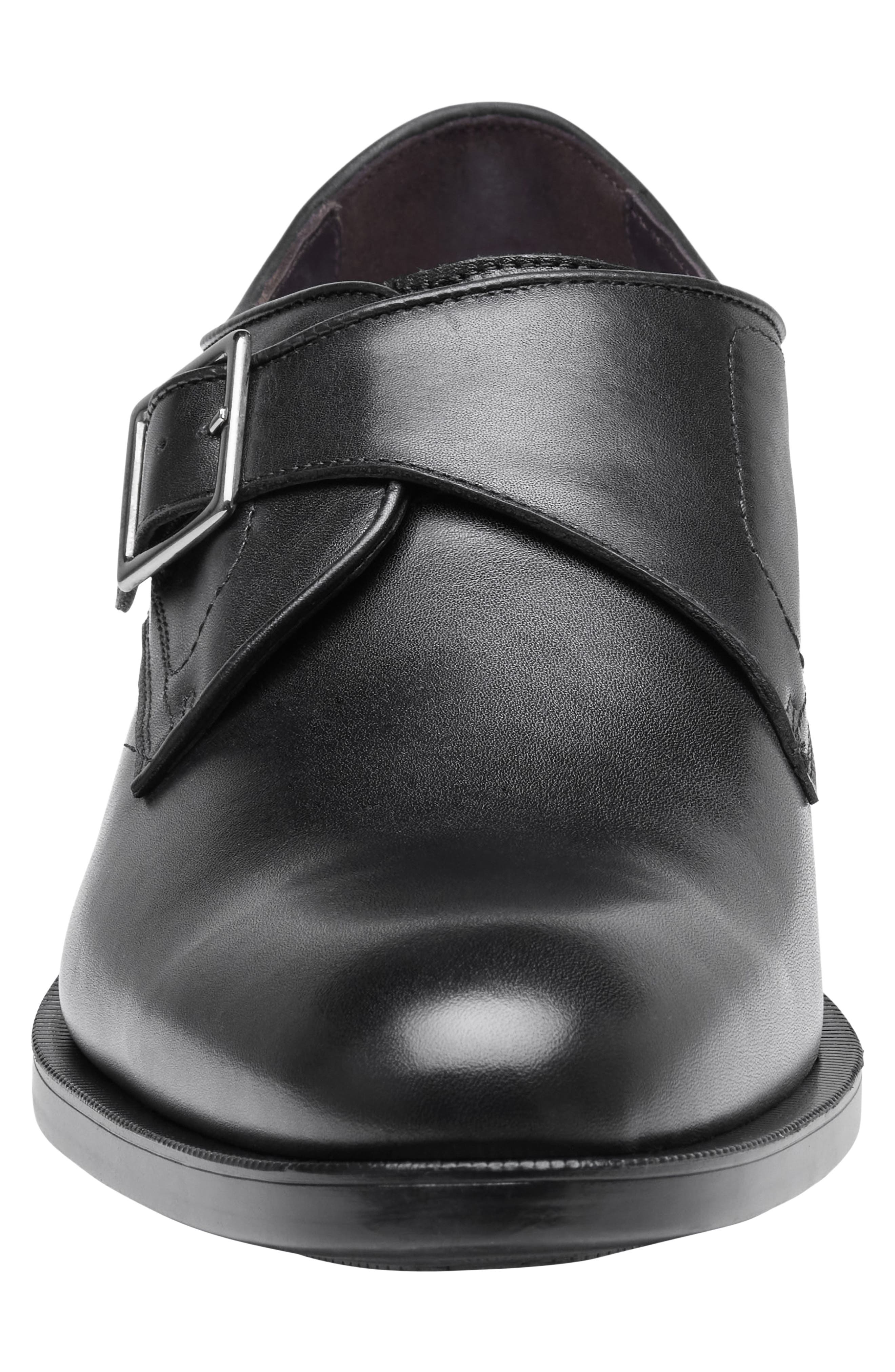 Redford Single Buckle Monk Strap Shoe, Alternate, color, BLACK FULL GRAIN