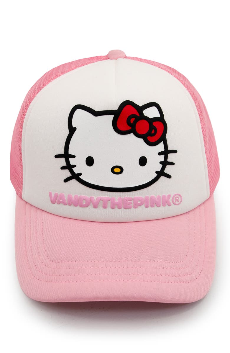 VANDYTHEPINK x Sanrio Hello Kitty<sup>®</sup> Face Trucker Hat, Alternate, color, Pink