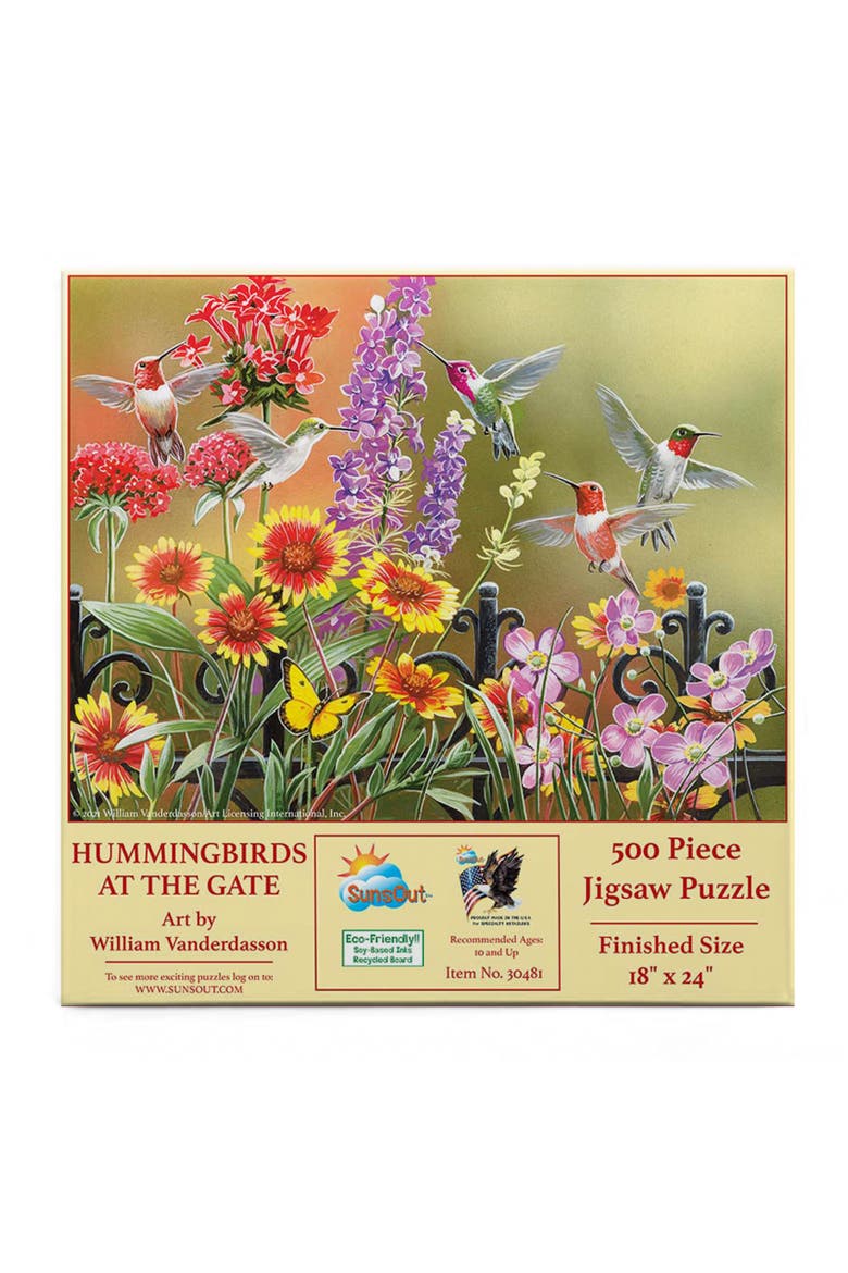 Hummingbirds at the Gate 500 piece Jigsaw Puzzle for Adults, Alternate, color, Multicolor