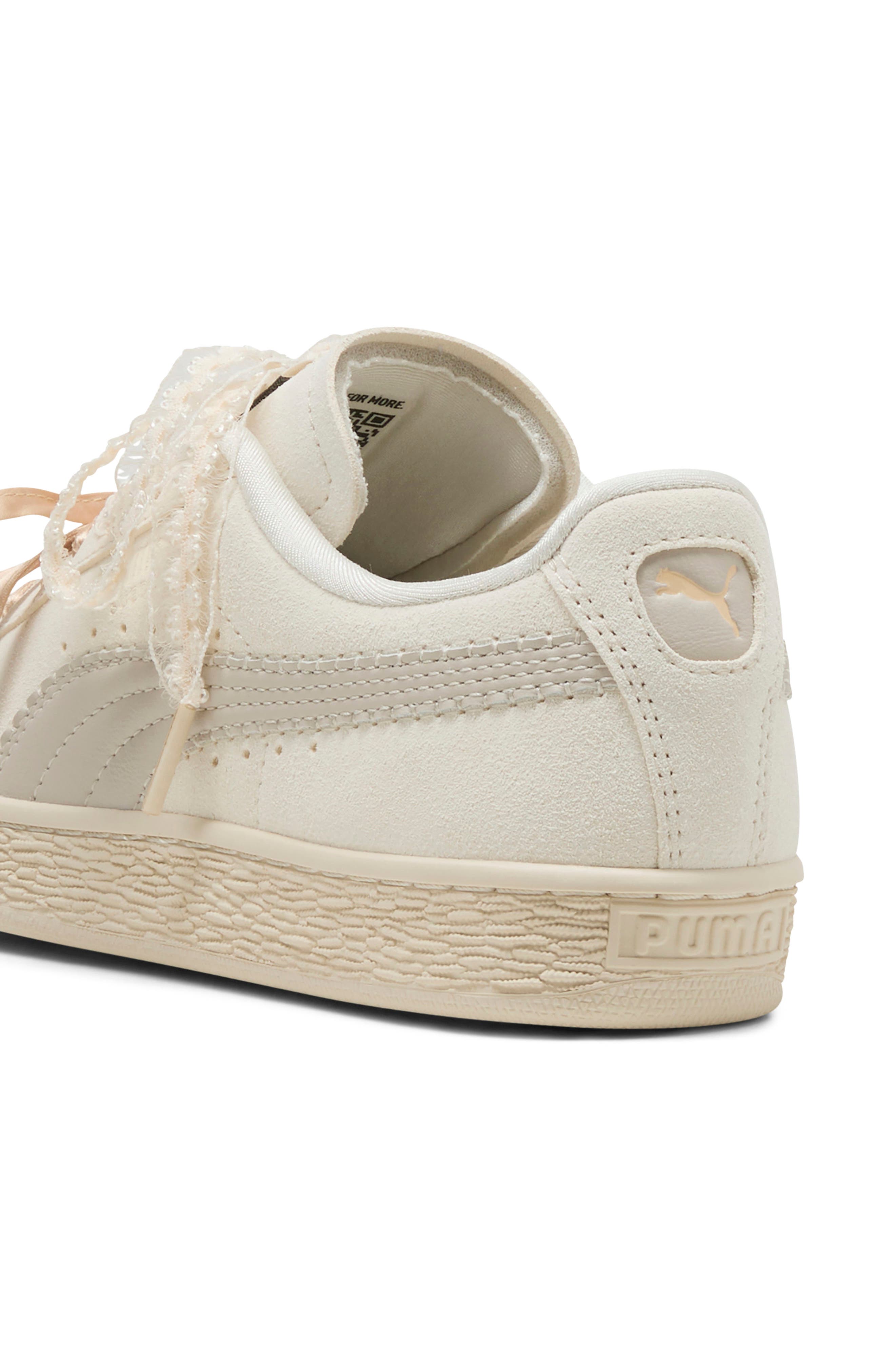 Kids' Suede Bloom Sneaker, Alternate, color, FROSTED IVORY/ SILVER FOG