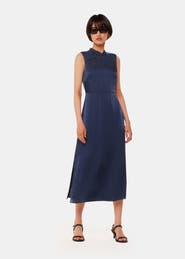 Whistles Aria Satin Sleeveless Midi Dress