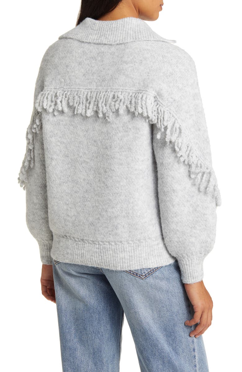Wit & Wisdom Fringe Blouson Sleeve Sweater, Alternate, color, 