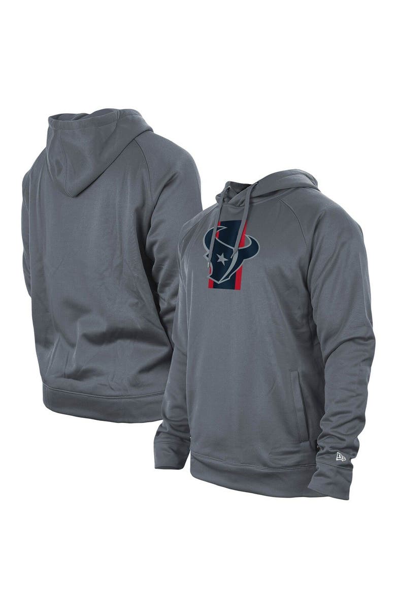New Era Men's New Era Gray Houston Texans Training Camp Raglan Pullover Hoodie, Main, color,