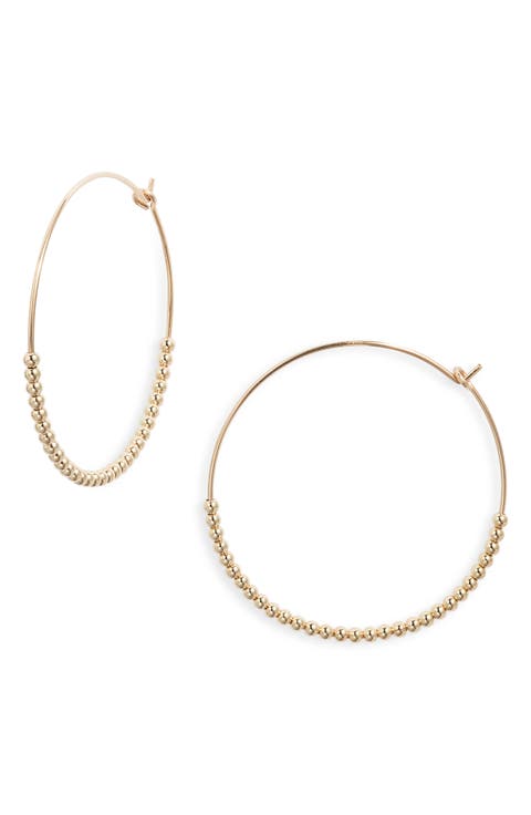 Classic Beaded Hoop Earrings