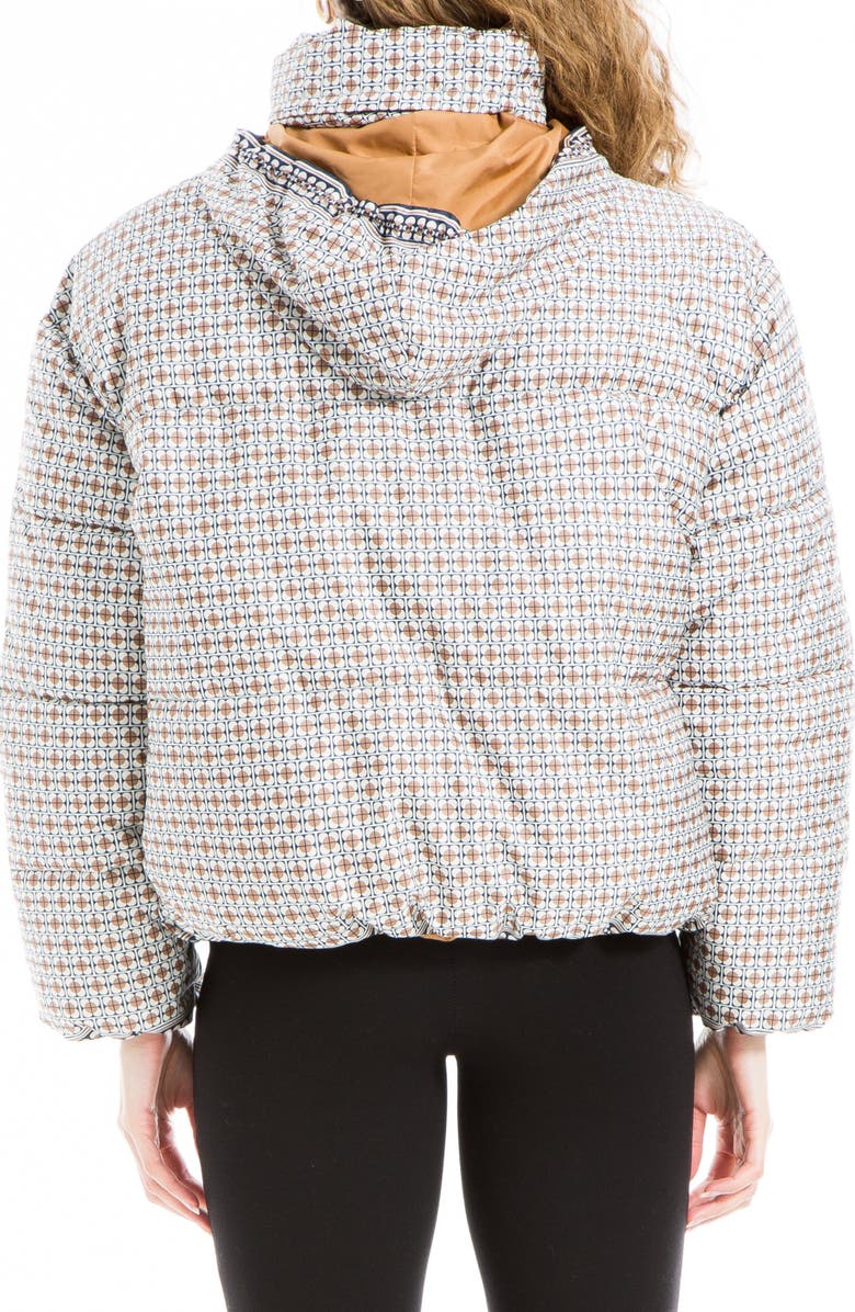 MAX STUDIO Puffer Jacket, Alternate, color, Black/ Cream Wicker