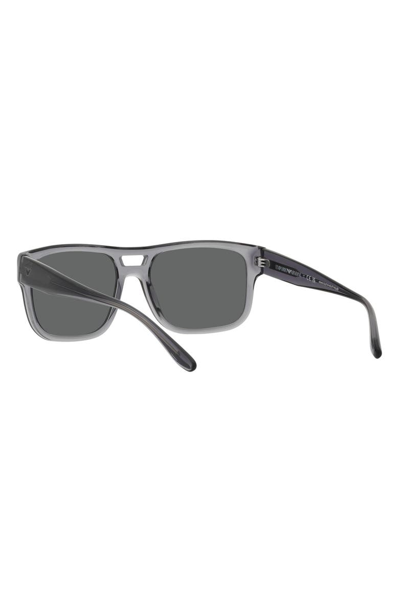 Emporio Armani 57mm Pillow Sunglasses, Alternate, color, Transparent Grey