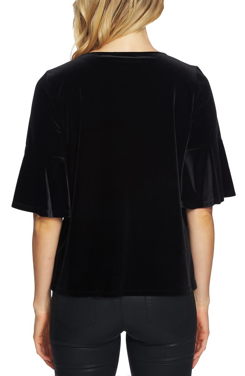 CeCe Bell Sleeve Velvet Top, Alternate, color, 