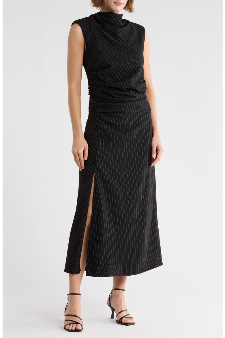 Beckett Wool Blend Sleeveless Dress, Main, color, BLACK PINSTRIPE