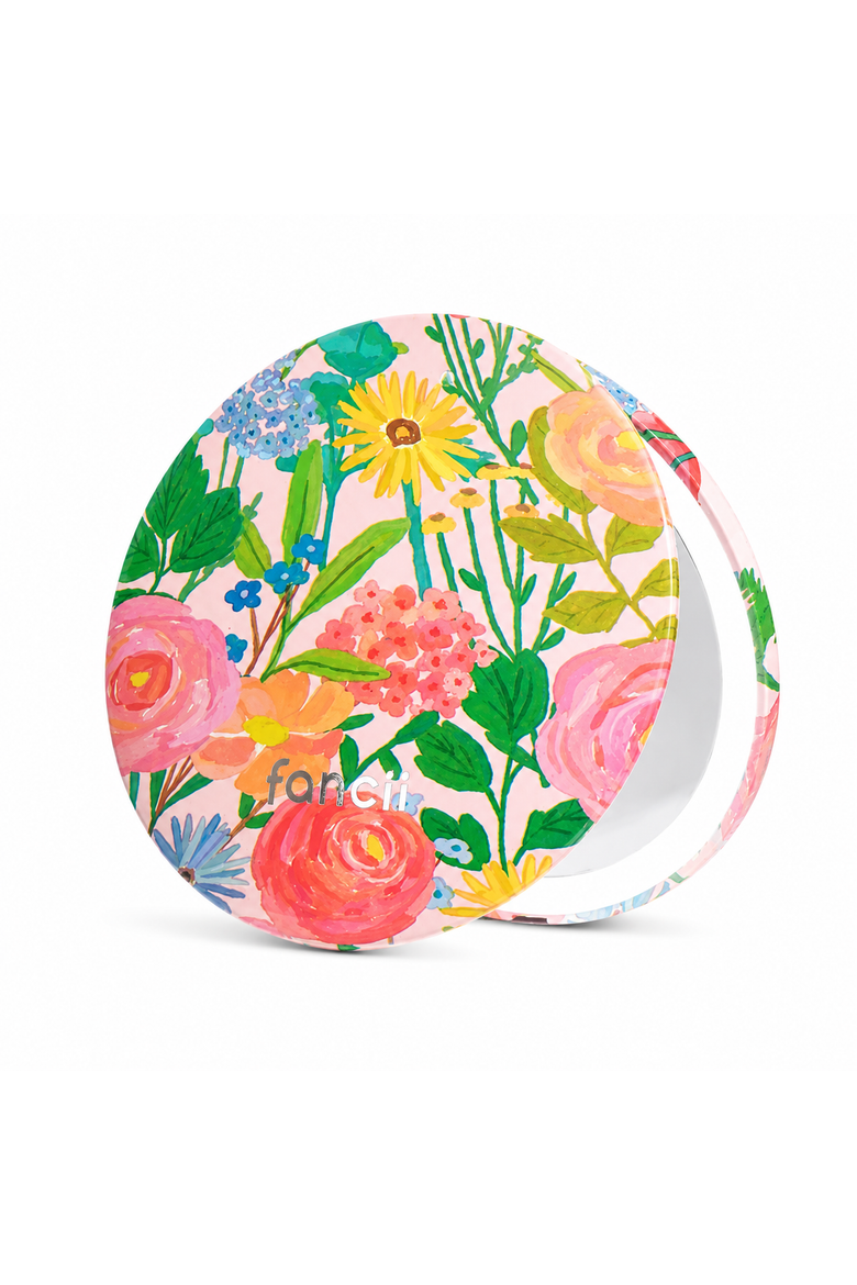 Mini Taylor LED Compact Mirror - Vibrant Florals, Main, color, Vibrant Florals