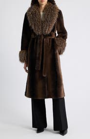 Elie Tahari The Jones Speckled Faux Fur Coat