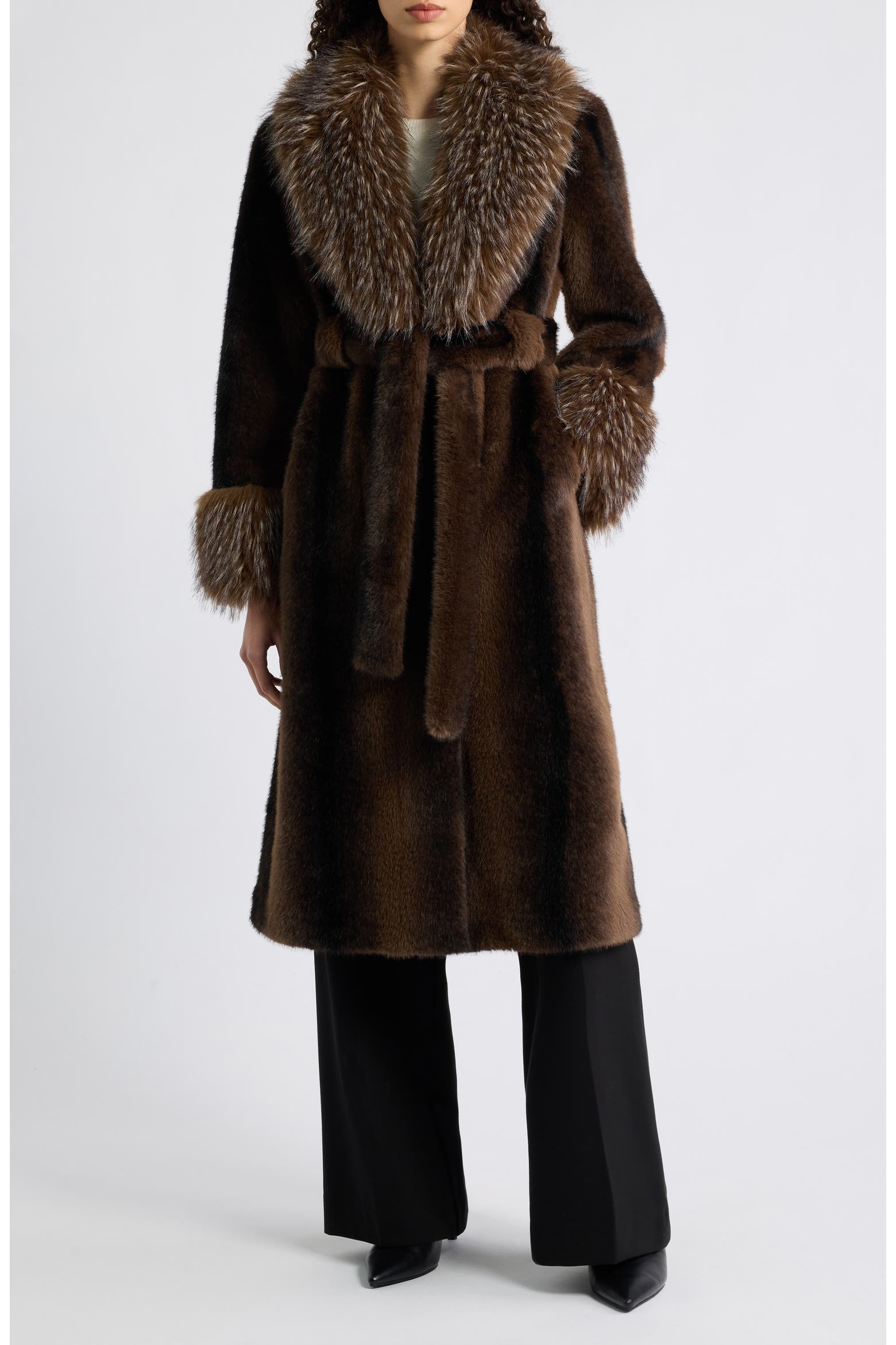 Color Code 9339 Elie Tahari The Jones Speckled Faux Fur Coat (Women) | Nordstrom