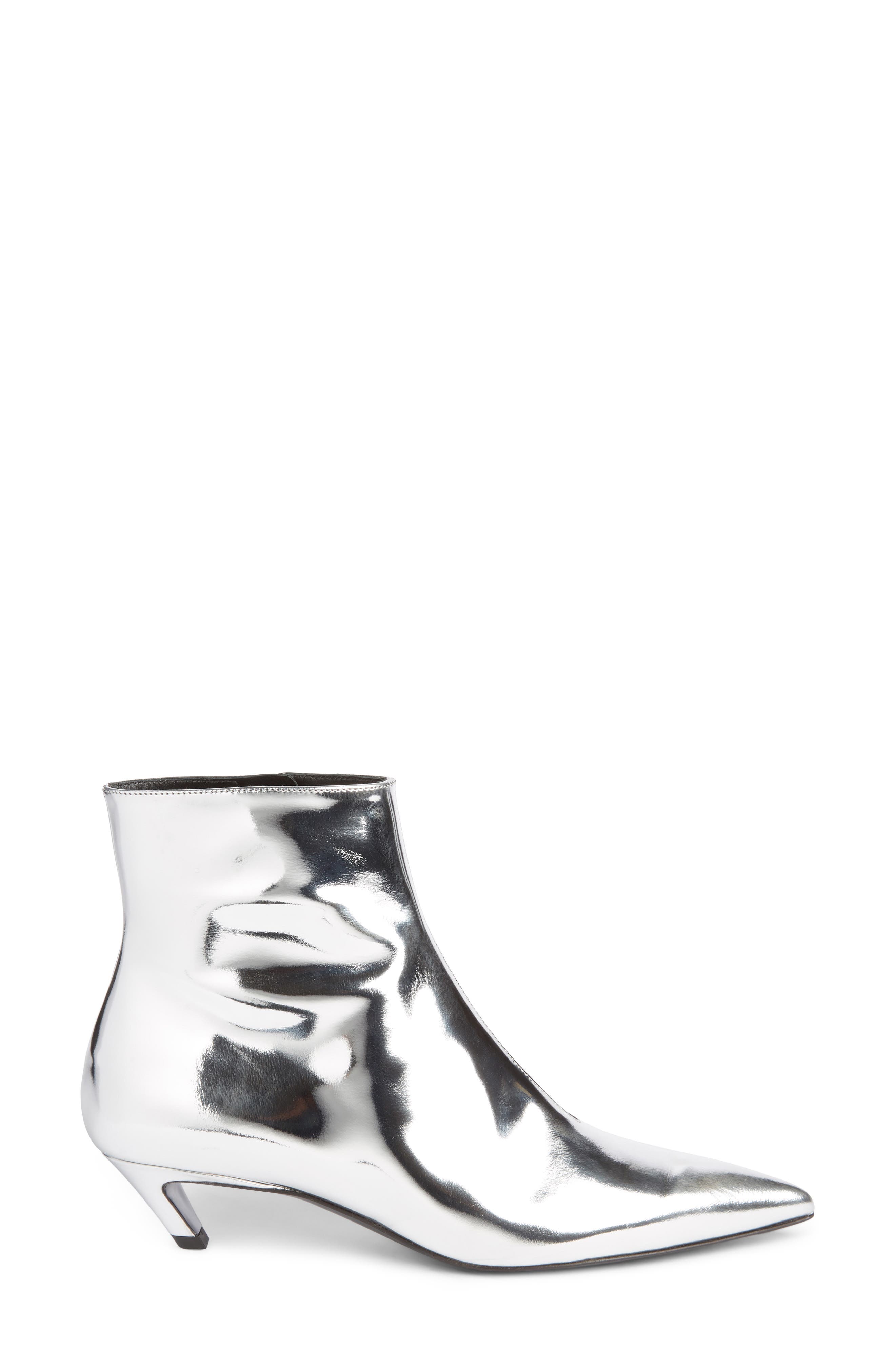 Balenciaga Metallic Pointy Toe Bootie, Alternate, color, 