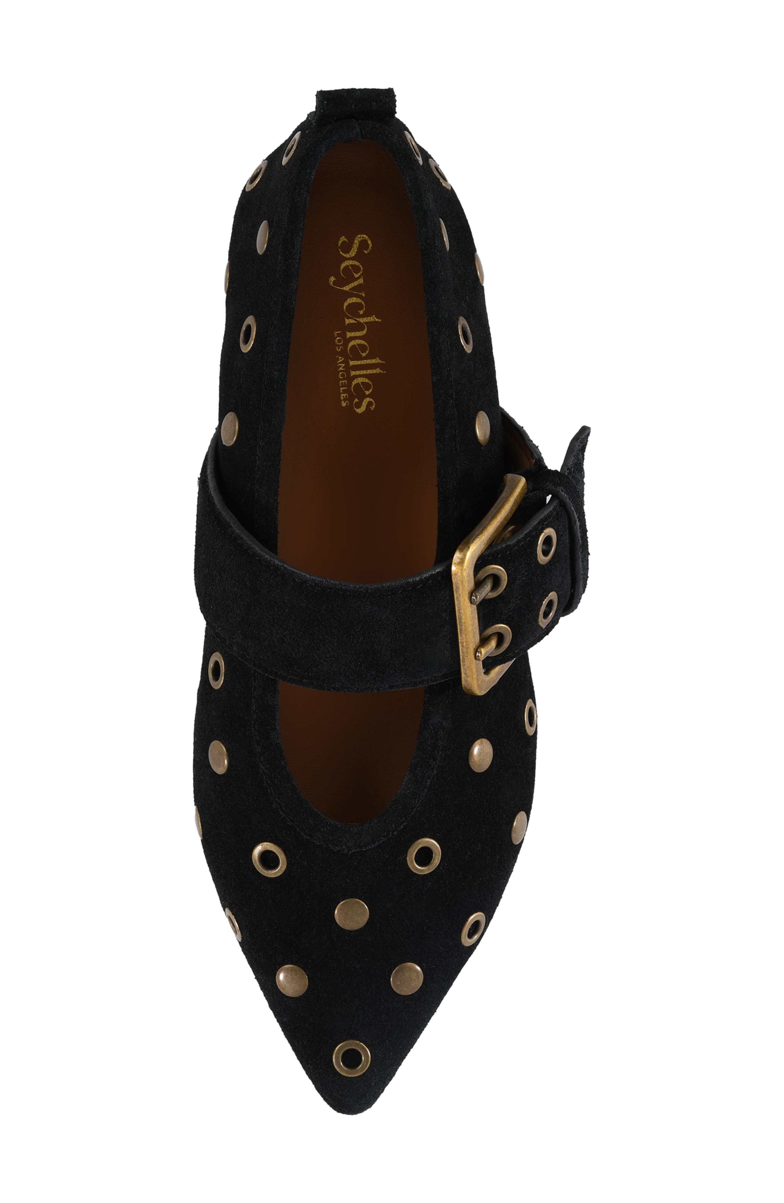 Seychelles Abbey Pointed Toe Flat, Alternate, color, Black