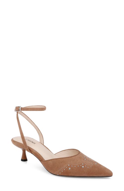 L Agence L'agence Women's Liana Pointed Toe Stud Detail Kitten Heel Pumps In Sand