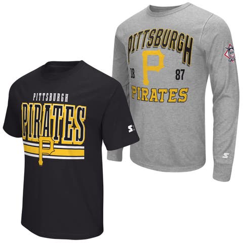 Men's Starter  Heather Gray/Black Pittsburgh Pirates Two-Pack Long Sleeve & Short Sleeve T-Shirt Set