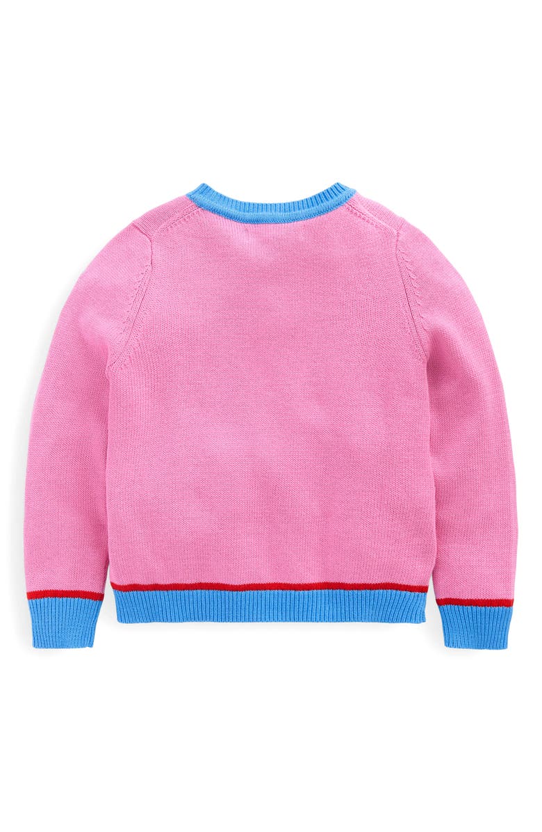 Mini Boden Kids' Appliqué Horse Intarsia Cotton Cardigan, Alternate, color, 