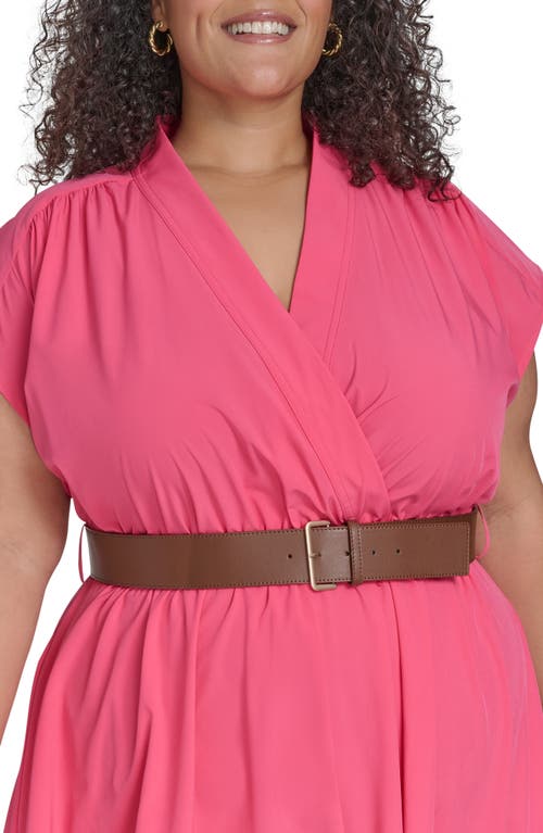 Shop Calvin Klein Comm Belted Midi Shirtdress In Rosebud