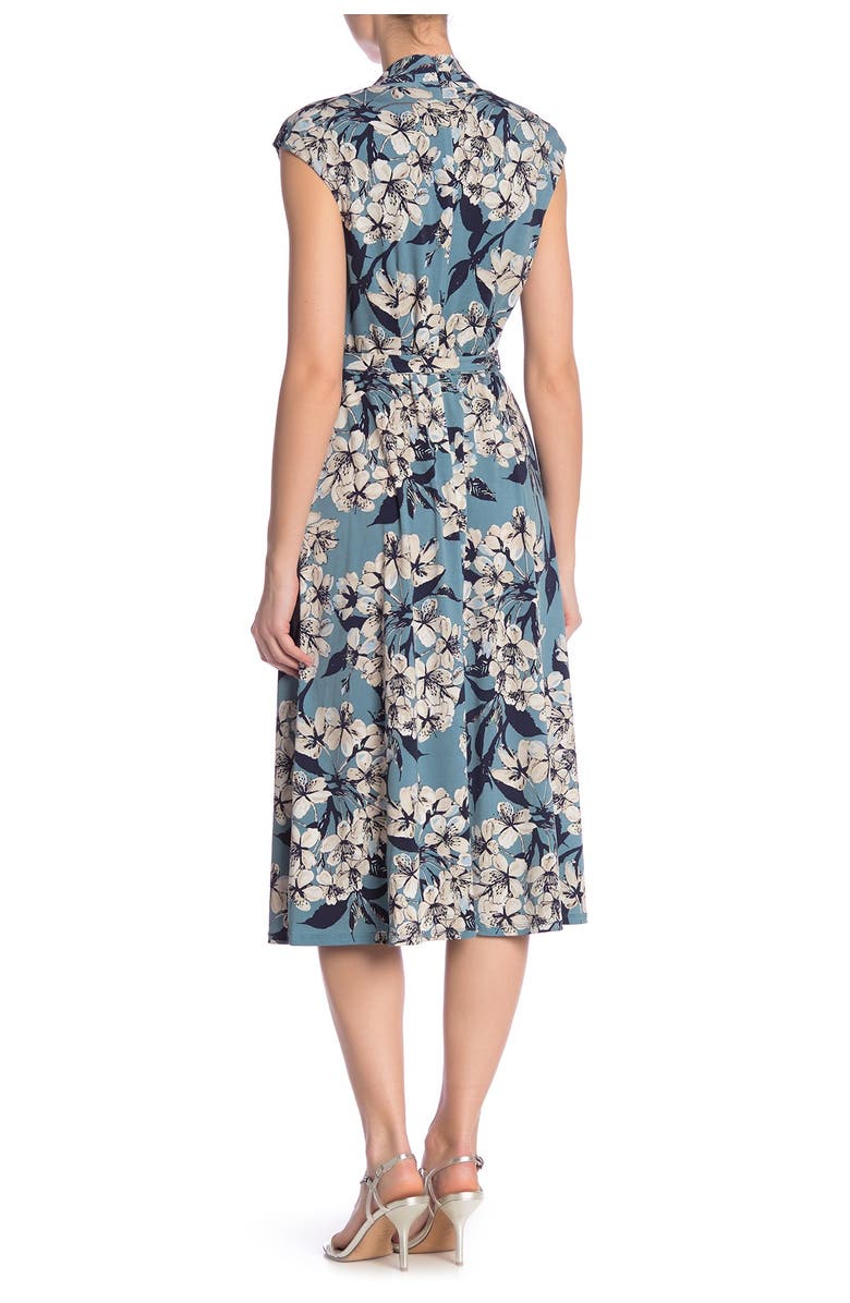 London Times Surplice Floral Midi Dress, Alternate, color, 