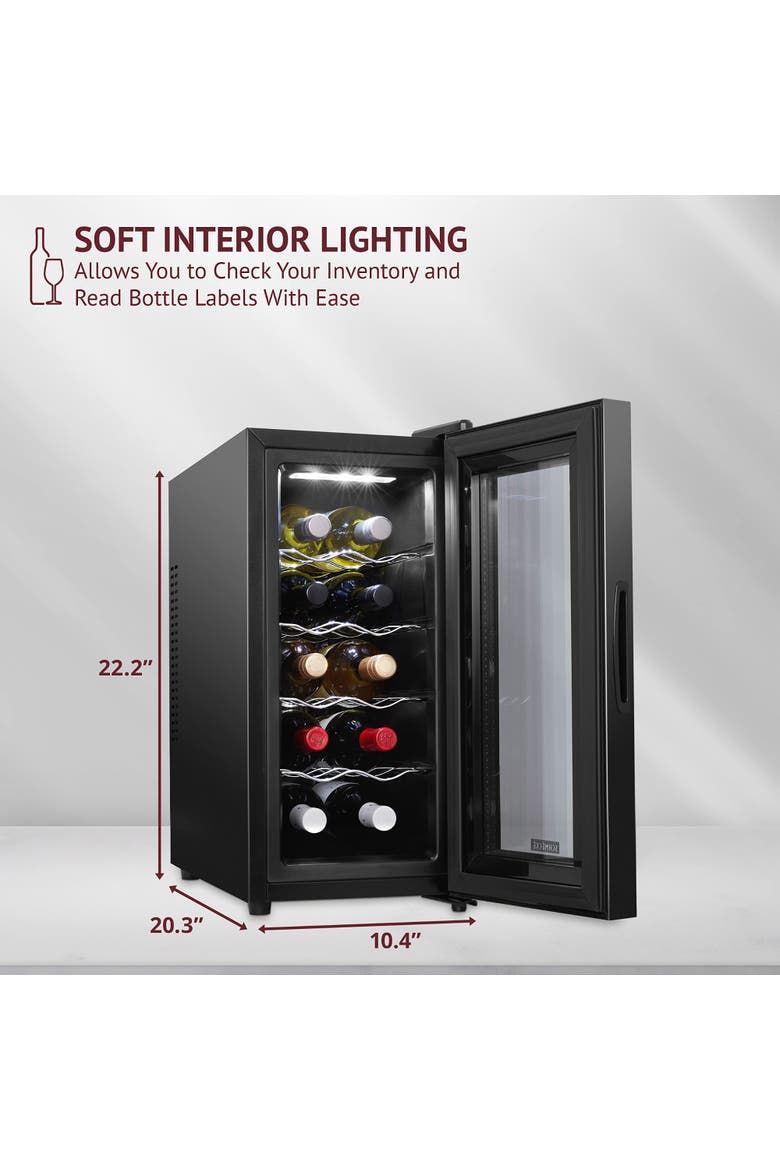10 Bottle Thermoelectric Wine Cooler, Alternate, color, Black
