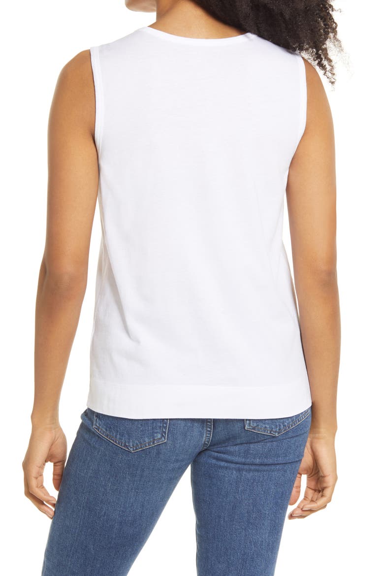 Cotton Blend Tank, Alternate, color, WHITE
