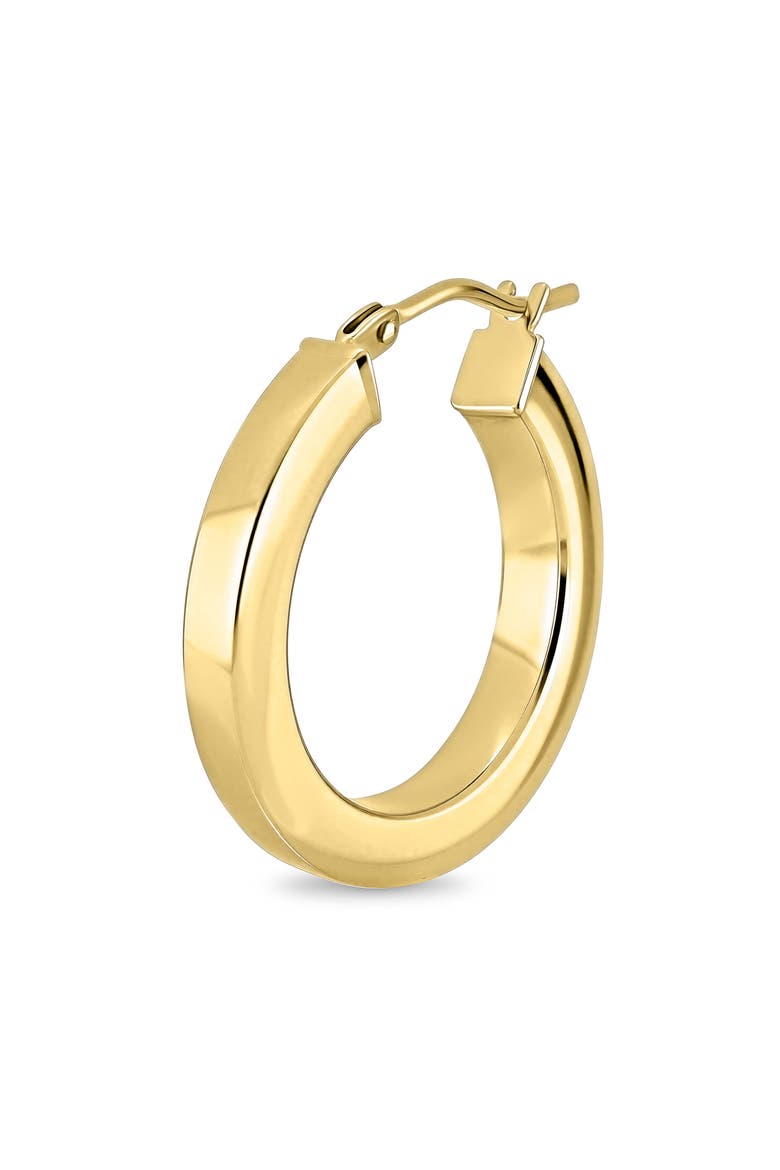 14K Gold Square Tube Hoop Earrings, Alternate, color, YELLOW