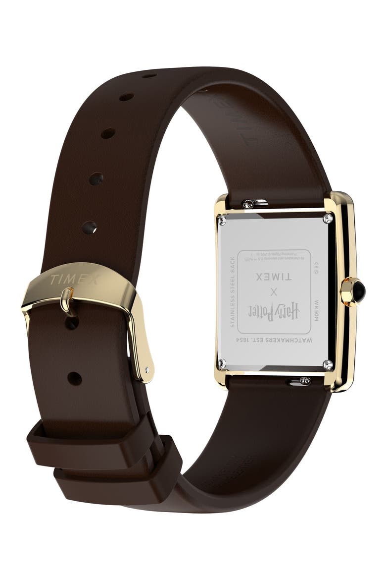 Harry Potter x Timex Hailey Hogwarts 24mm Leather Strap Watch, Alternate, color, GOLD-TONE