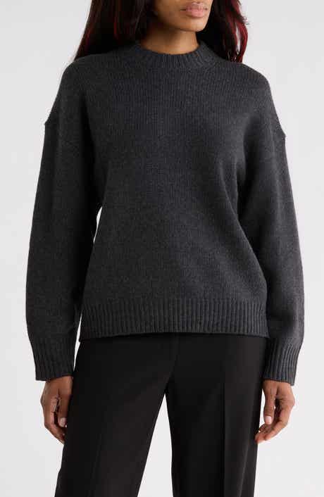 Oversized Crewneck Felted Wool & Cashmere Sweater
