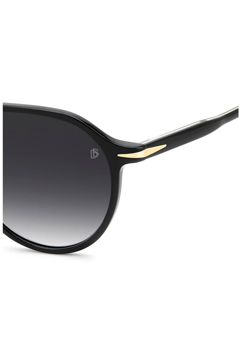 DB 1218/S/US 56mm Gradient Pilot Sunglasses, Alternate, color, BLACK/ DARK GREY SF