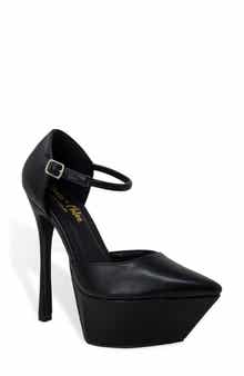 CHASE AND CHLOE Pointy Toe d'Orsay Platform Pump