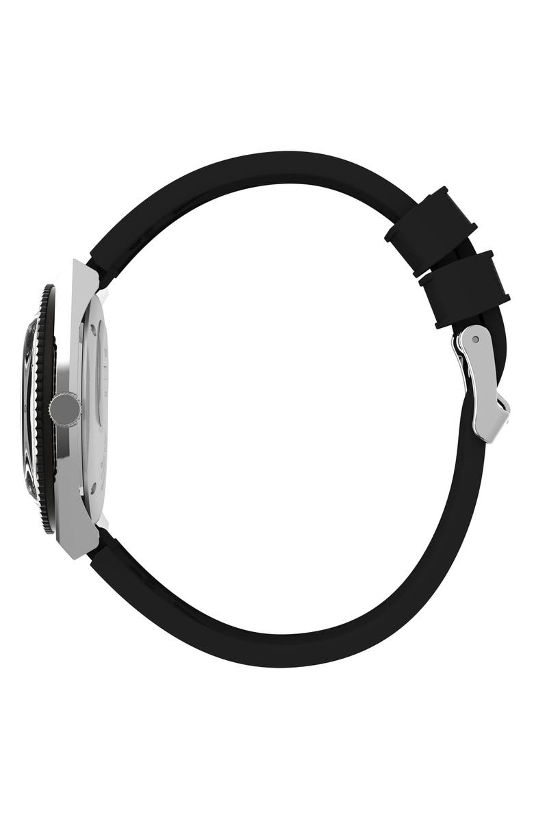 Timex<sup>®</sup> Q Timex Silicone Strap Watch, 38mm, Alternate, color, Silver/ Black/ Black