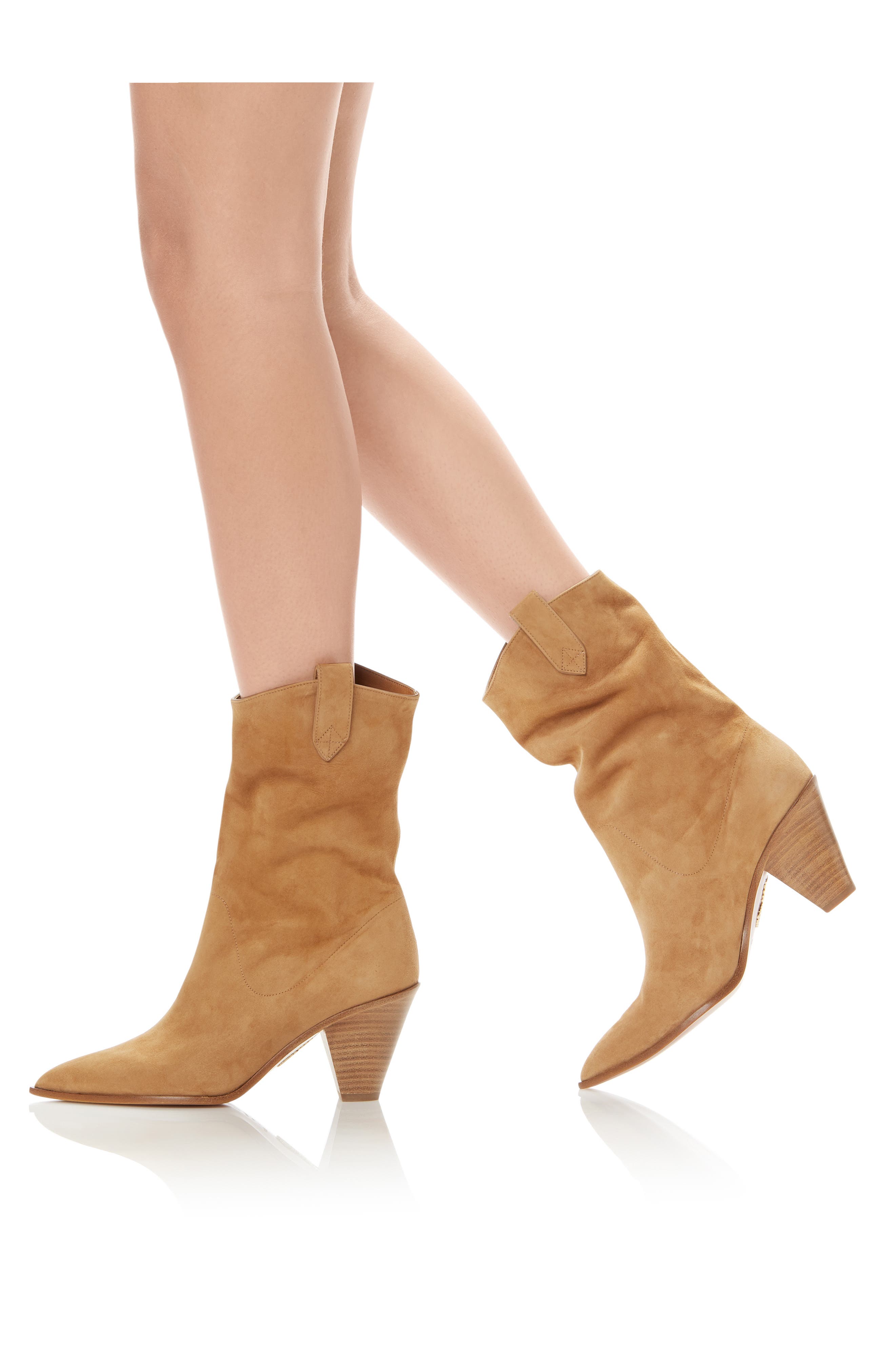 Aquazzura Boogie Western Boot, Alternate, color, Camel