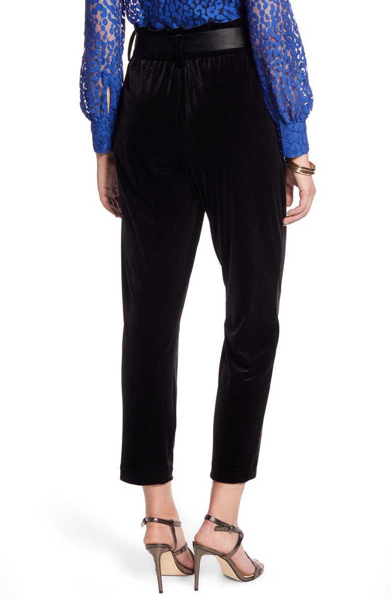 Halogen<sup>®</sup> Paperbag Waist Velour Ankle Pants, Alternate, color, 